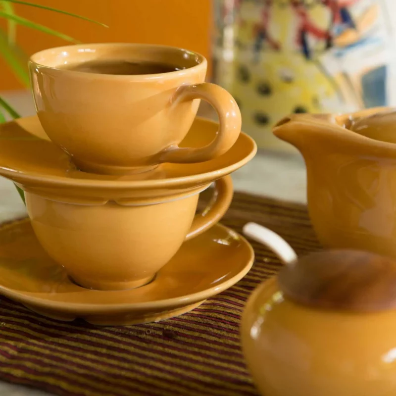 Classic Round Coffee/Tea Cup Yellow Gloss - Image 2