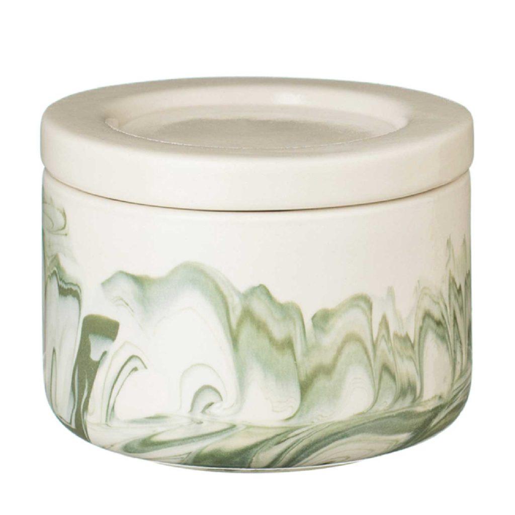 SMALL MARBLE JAR WITH LID