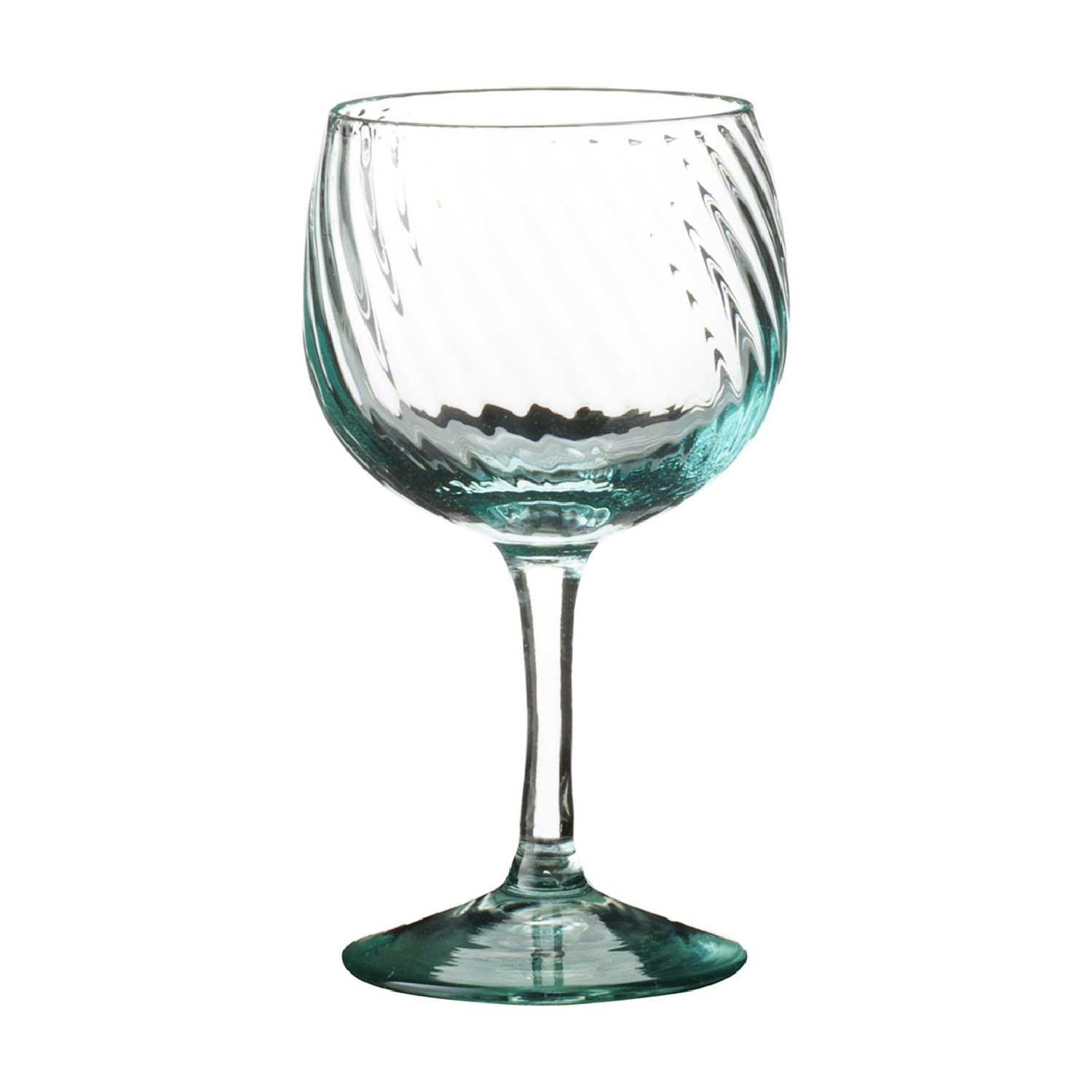 Clear Large Textured Wine Glass