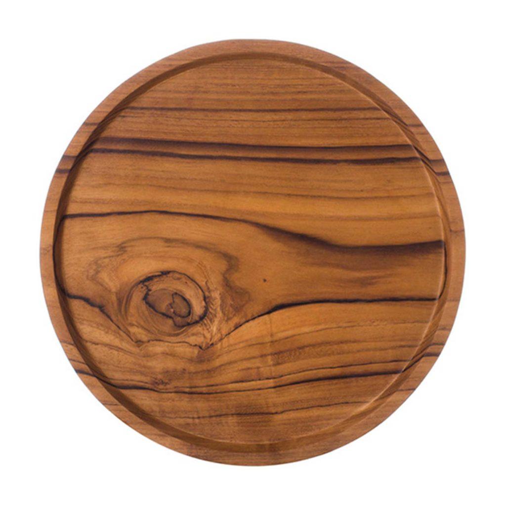 SMALL WOODEN ROUND TRAY