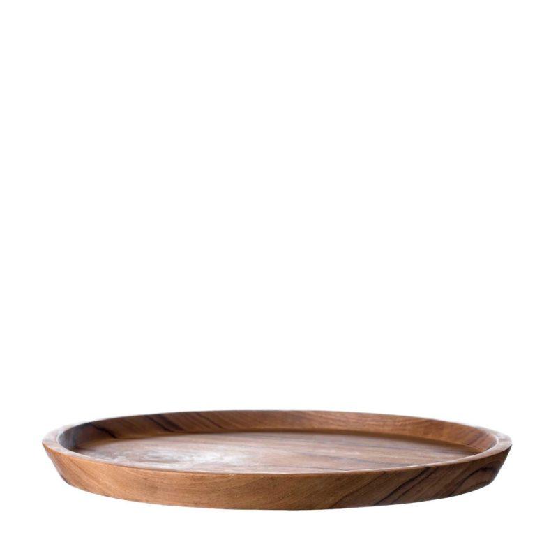 SMALL WOODEN ROUND TRAY