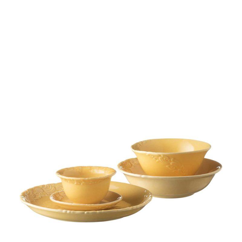 Patra Punggel Dinner Set Marigold Yellow | Jenggala ...