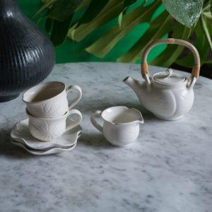 Classic Round Tea/Coffee Pot Cream Kahala - Jenggala Keramik Bali