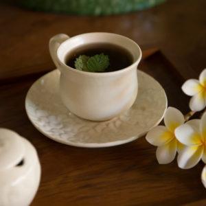 Small Frangipani Teapot Cream Kahala - Jenggala Keramik Bali - Ceramic