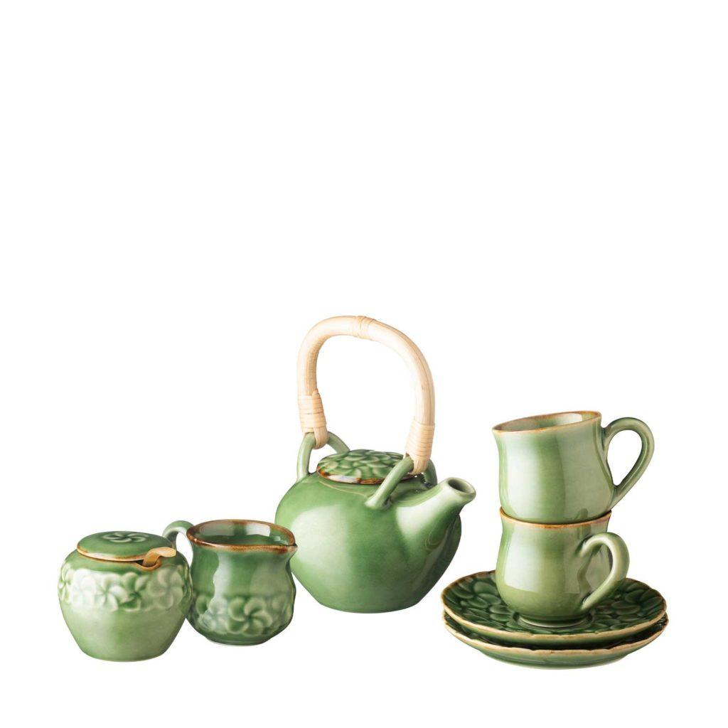 small frangipani teapot set