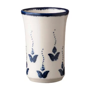 indigo floral water glass