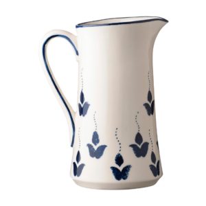 indigo floral water jug