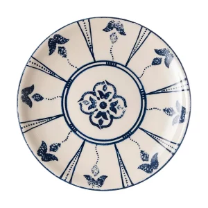 dinner plate indigo floral