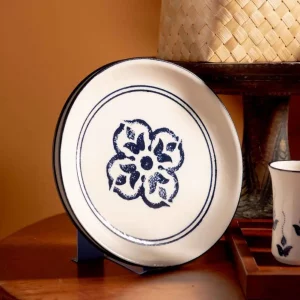 bread and butter plate indigo floral