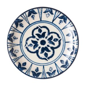 bread and butter plate indigo floral