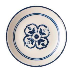 bread and butter plate indigo floral