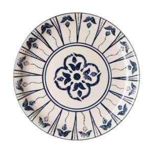 indigo floral serving plate