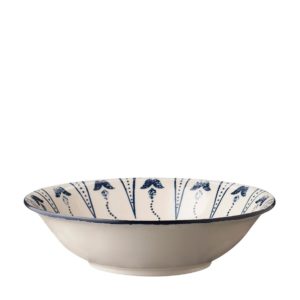 indigo floral pasta bowl