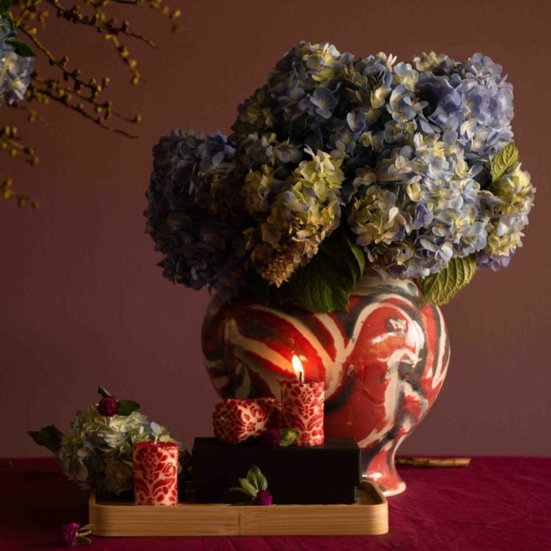 Painted Flower Vase By Anne Van Borselen - Image 7