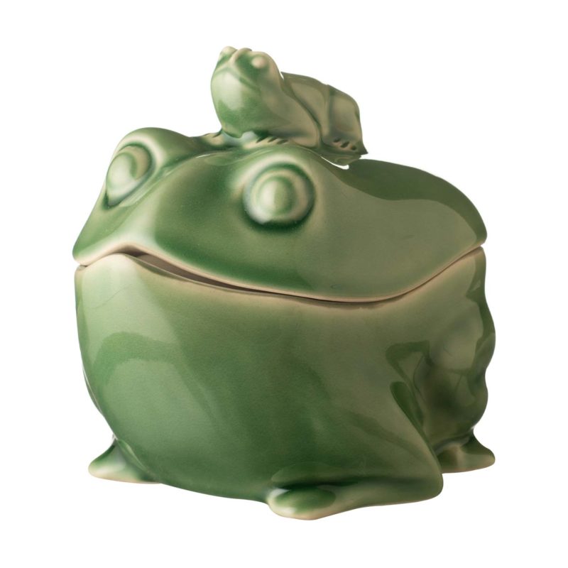 Frog Covered Bowl Dark Green Gloss - Image 2