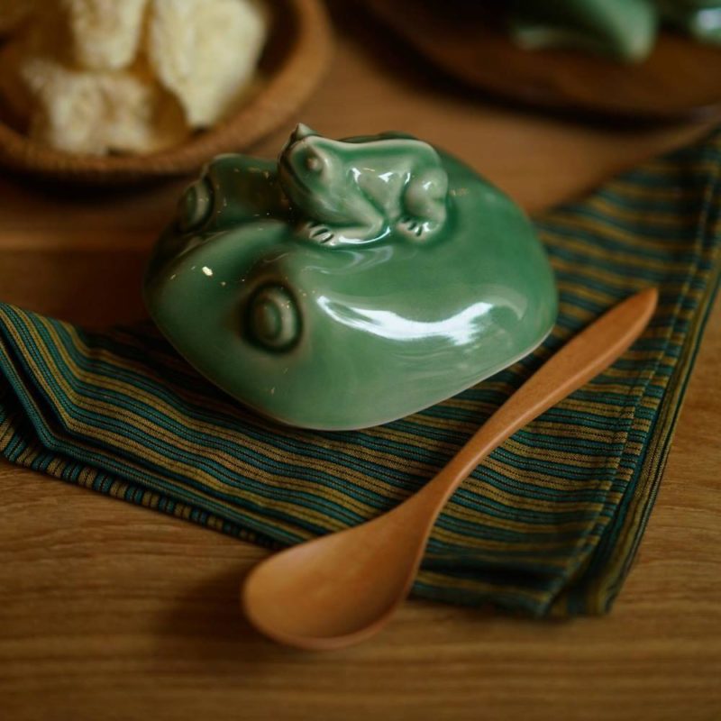 Frog Covered Bowl Dark Green Gloss - Image 5